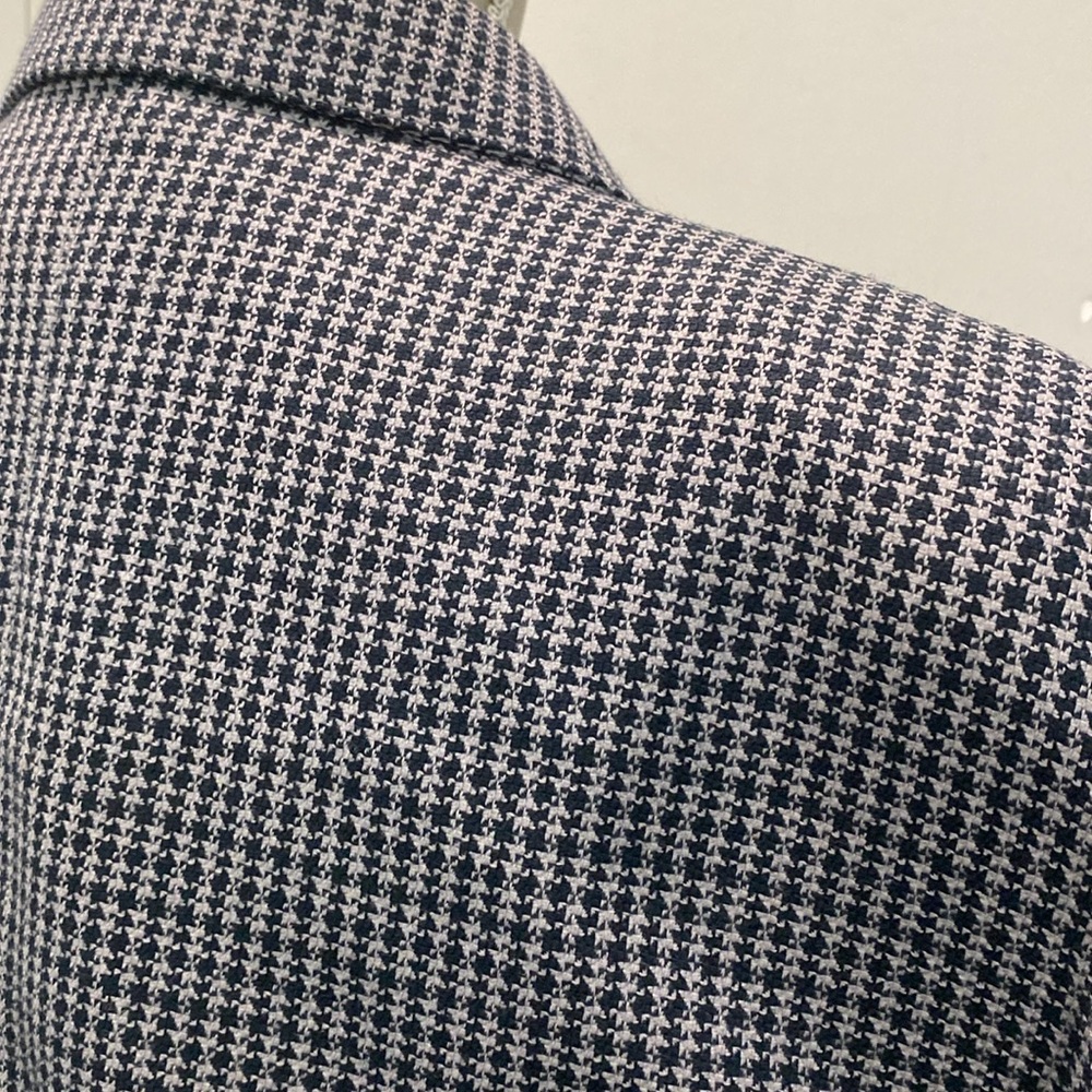 Thierry Mugler Asymmetrical Blazer Vintage Size 40  Sculptural Wool Houndstooth - Picture 10 of 16